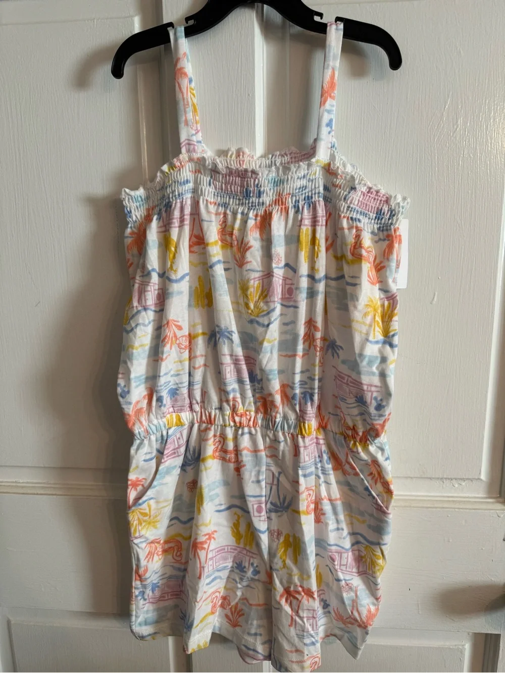 Carter's White Multicolor Tropical Print Girls' Romper